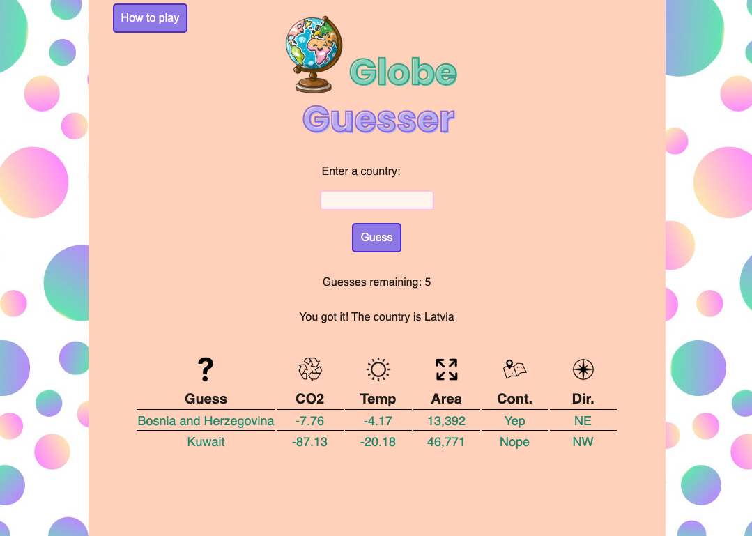 Globe Guesser Screenshot
